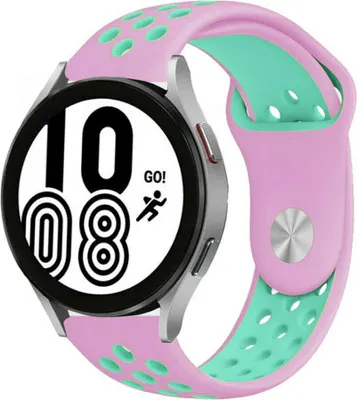 Produktbild von Strap-it Samsung Galaxy Watch 4 - 44mm Sportarmband (Rosa/Aqua)