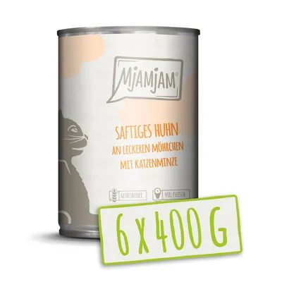 Produktbild von MjAMjAM - 6x400g Huhn an Möhren Nassfutter für Katzen