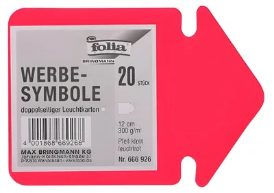 Produktbild von Werbe-Pfeil 12cm 20 Stück Leuchtrot