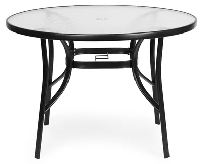 Produktbild von MultiGarden SC-080 Zahradní stůl kulatý, tvrzené sklo, otvor na slunečník, 105 cm