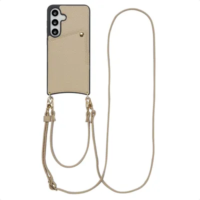 Produktbild von Selencia Nova HandyHülle mit Kordel und Kartenhalter Samsung Galaxy S25 / S24 - Beige