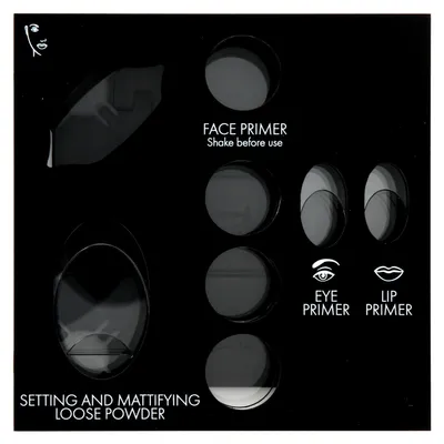 Image de Présentoir à maquillage noir mat avec 8 emplacements