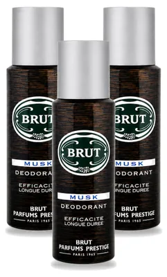 Immagine prodotto di 3 flaconi spray deodorante Brut Musk - 200 ml - Confezione - 3 pezzi