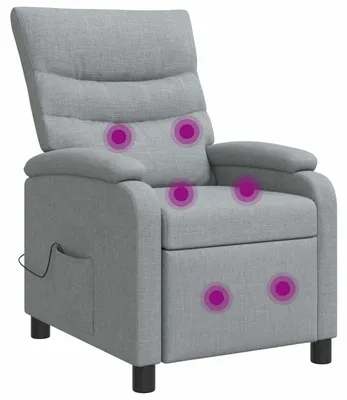 Zdjęcie produktu dla Fotel do masażu Relax, jasnoszary, obicie materiałowe