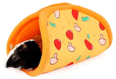 Produktbild von Versteck für Meerschweinchen, Taco-Versteck, Tunnel für kleine Haustiere, waschbare Verstecke, Pizza-Muster
