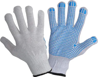 Obrázek produktu pro Strickhandschuhe, Weiss-Blau, L240410P, 12 Paar, "10", Ce, Lahti