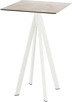 Image de Table de bar Infinity, structure blanche + plateau en stratifié haute pression Moonstone, 70 x 70 cm, 1 pièce