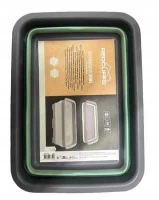 Produktbild von Reise-Faltschüssel 37,5x27,5x12 cm Silikon grün-grau