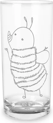 Produktbild von Mr. & Mrs. Panda Cocktailglas Hummel flauschig 200 ml - Transparent - Geschenk, Tumbler, Glas, Lustige Sprüche, Wasserglas, Blume, Natur, Longdrinkglas, Biene, küchenglas