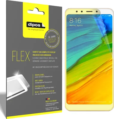 Produktbild von 3x Schutzfolie für Xiaomi Redmi 5 Plus Folie, 100% Displayabdeckung, dipos Flex