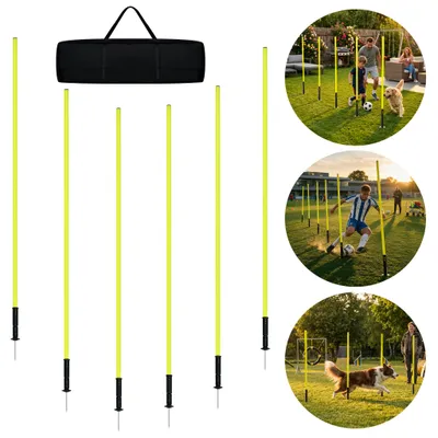 Produktbild von NAIZY Fluoreszierend gelbe Slalomstangen 180cm, Durchmesser 25 mm, geeignet für Dribbling-, Beweglichkeits- und Geschwindigkeitstraining