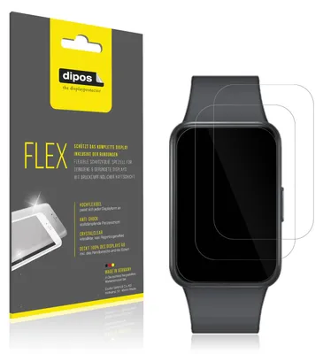 Produktbild von 2x Schutzfolie für Samsung Galaxy Fit 3 Folie, 100% Displayabdeckung, dipos Flex