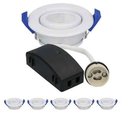 Image de HOFTRONIC - Lot de 6 spots LED encastrables inclinables 85mm GU10 IP65 Blanc Rond