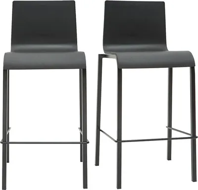 Produktbild von Miliboo - Schwarze stapelbare Designer-Barhocker H65 cm (2er-Satz) KUPA