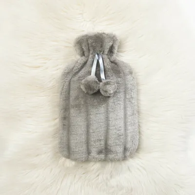 Produktbild von RHP kuschelige Wärmflasche mit weichem Bezug I Wärmflaschen  Wärme-Therapie Lichtgrau