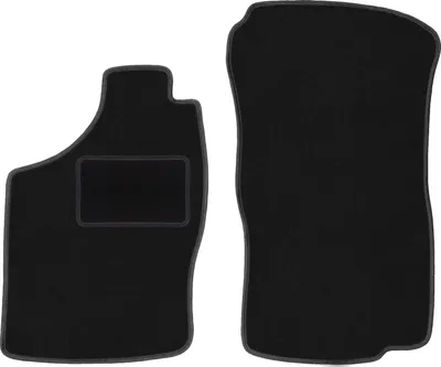 Produktbild von Velours-Fußmatten Vorne passend für Opel Astra F (Schrägheck, Limousine, Kombi, Cabrio, Bj. 1991-2002) –  schwarz, passgenau, mit Befestigungen set 2 Stk. - STANDARD