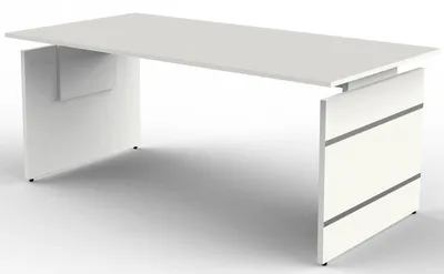 Zdjęcie produktu dla biurko z panelem bocznym kerkmann Form 4, (szer.) 1800 mm, białe
