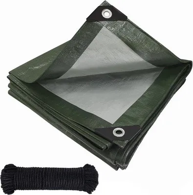 Productafbeelding van waterdicht, met ingestanste ringen, 120 g/m², PE-weefsel, vrachtwagen zeil, weerbestendig, stof, uv-bestendig, scheurvast, afdekking voor tuinmeubelen, hout, auto, boot, zwembad, dak