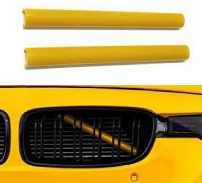 2x Kühlergrill Streben in GELB für BMW F20 F22 F30 F31 F34 F32 F33 F36 G30 G31 – Produktansicht