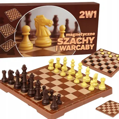 Produktbild von Magnetisches Schach & Dame Brettspiel 2in1 Klassisch Groß