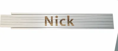 Produktbild von Zollstock aus Buchenholz, 2 m Länge, 17 mm Breite, 10 Glieder à 3 mm Stärke, weiß