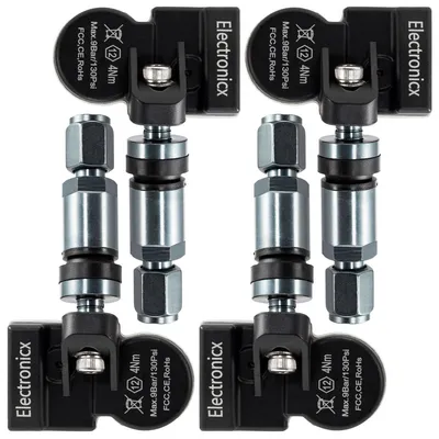 Obrázok produktu pre 4x snímače tlaku v pneumatikách TPMS, kovový ventil Gunmetal pre SGMW Hongguang S3 2021-2026