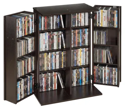 Produktbild von VEVOR Medienregal, 4-Ebenen DVD-Regal, 610x368x846 mm Medienschrank, Multimedia-Aufbewahrung für CDs, DVDs, Bücher, Spiele, CD-Regal für Wohnzimmer, Homeoffice, Aufnahmeraum, Braun