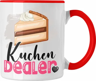 Produktbild von Trendation - Kuchen Dealer Tasse Geschenk für Kuchenverkäufer Geburtstag Spruch Geschenkidee (Rot)