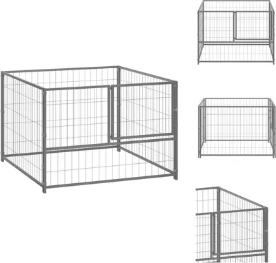 Produktbild von vidaXL Hundezwinger Silbern 100x100x70 cm Stahl -  Hundezwinger & -ausläufe