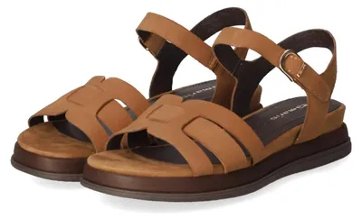 Image de Sandales Tamaris pour femmes, couleur marron, en cuir, taille 37