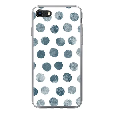 Produktbild von MuchoWow® Handyhülle Schutzhülle Hülle für iPhone 7 Polka dots - Grau - Weiß Silikon Softcase Handy Hülle - Kartenhalter