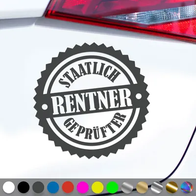 Produktbild von PantherPixel Rentner Aufkleber Senioren Rentnern Ruhestand Sticker Auto Geschenkidee Farbe Dunkelgrau