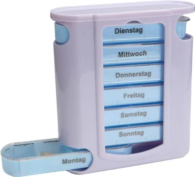 Produktbild von Pillen-/ Tablettenbox 13x11x4cm Wocheneinteilung