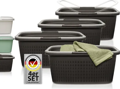 Produktbild von Wäschewannen 4er Set Anthrazit, 35 l