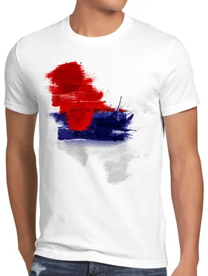 Produktbild von BaumwolleCloud Flagge Serbien Herren T-Shirt Fußball Sport Serbia WM EM Fahne