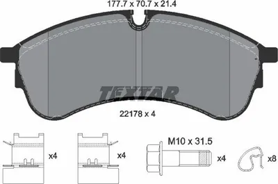 Produktbild von TEXTAR Bremsbeläge Satz Vorne für VW Crafter Kastenwagen (SY, SX) 2217801