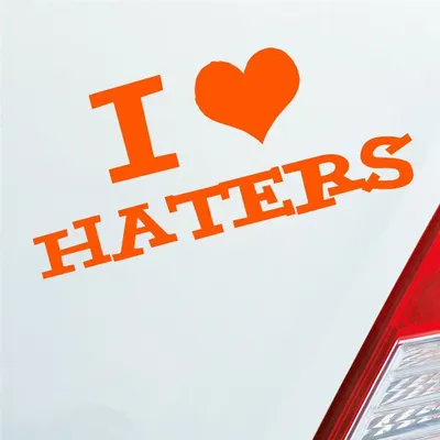 Produktbild von Auto Aufkleber I love Haters Tuning 10x4,5 cm Orange Sticker Heckscheibenaufkleber