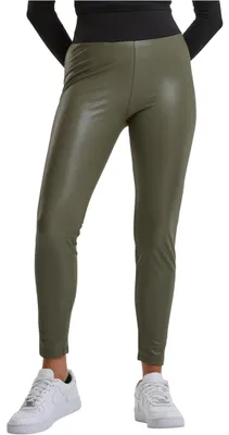 Zdjęcie produktu dla Dámské leginy Urban Classics Damskie legginsy ze sztucznej skóry z wysoką talią oliwkowe - S