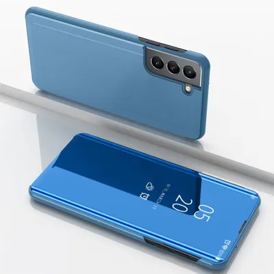 Immagine prodotto di Custodia protettiva per smartphone Samsung Galaxy S22 5G, con cover a specchio a 360 gradi, colore: blu