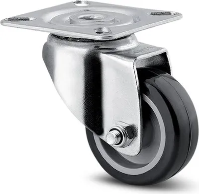 Image de Roulette de meuble pivotante 1470 galet souple O50mm