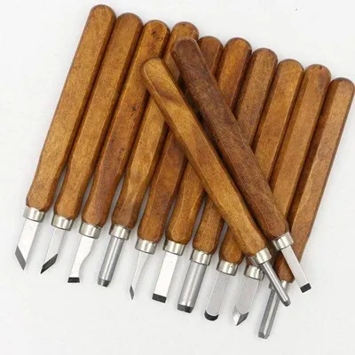Immagine prodotto di Set di 12 viti per legno - Utensili per la lavorazione del legno in legno e acciaio inossidabile