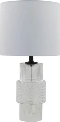 Produktbild von HOME DELUXE Große Tischlampe aus Glas YUKI - Transparent | Tischleuchte Schreibtischlampe Nachttischlampe