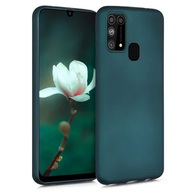 Produktbild von kwmobile Case kompatibel mit Samsung Galaxy M31 Hülle - Schutzhülle aus Silikon metallisch schimmernd - Handyhülle Metallic Petrol