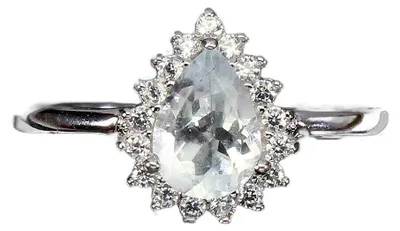 Produktbild von Ring, Größe 17, zarter Aquamarin, Zirkonia, 925er Silber