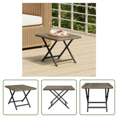 Obrázek produktu pro The Living Store Skládací stůl Grey 45x35x32 cm Poly ratan