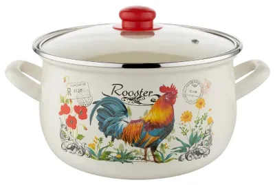 Produktbild von Emalia Pleszew Kogucik Emaille-Topf mit Deckel 4L Induktion Traditionell