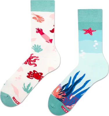 Produktbild von ZOOKSY - Lustige Bunte Socken für Damen und Herren (1 Paar) I Funny Socks I Verrückte Motivsocken mit Baumwolle I Bunt Motiv Socke I Treasures of the Sea I Große: 36-40