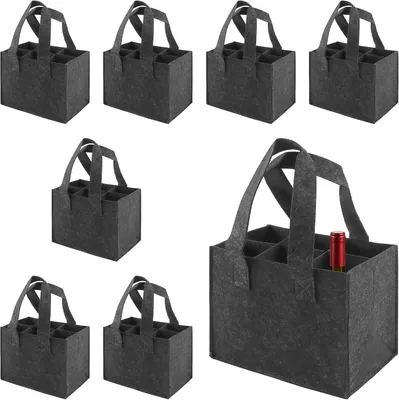 Zdjęcie produktu dla Torba na butelki z wyściółką filcową, przeznaczona do transportu 6 butelek, wymiary: 24x16x18 cm