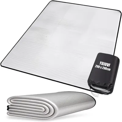 Produktbild von Isolierende Campingmatte aus Aluminium, 200 x 200 cm, mit EPE-Schaum und Tragetasche