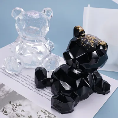 Produktbild von Silikonform tragbares handgefertigte DIY Geometrische Bären -Mobilfunkhalter Epoxidharzform für Zuhause
